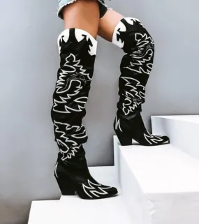 Cape Robbin Kelsey-21 Over The Knee Western Boots