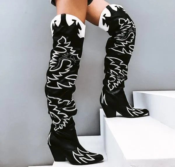 Cape Robbin Kelsey-21 Over The Knee Western Boots