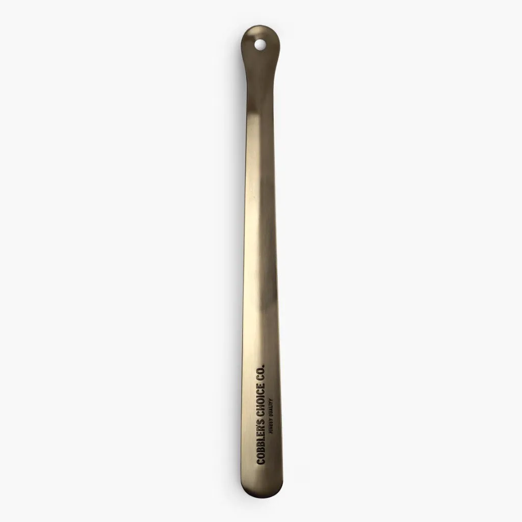 Cobbler's Choice 16 Metal Shoe Horn | Brushed Brass