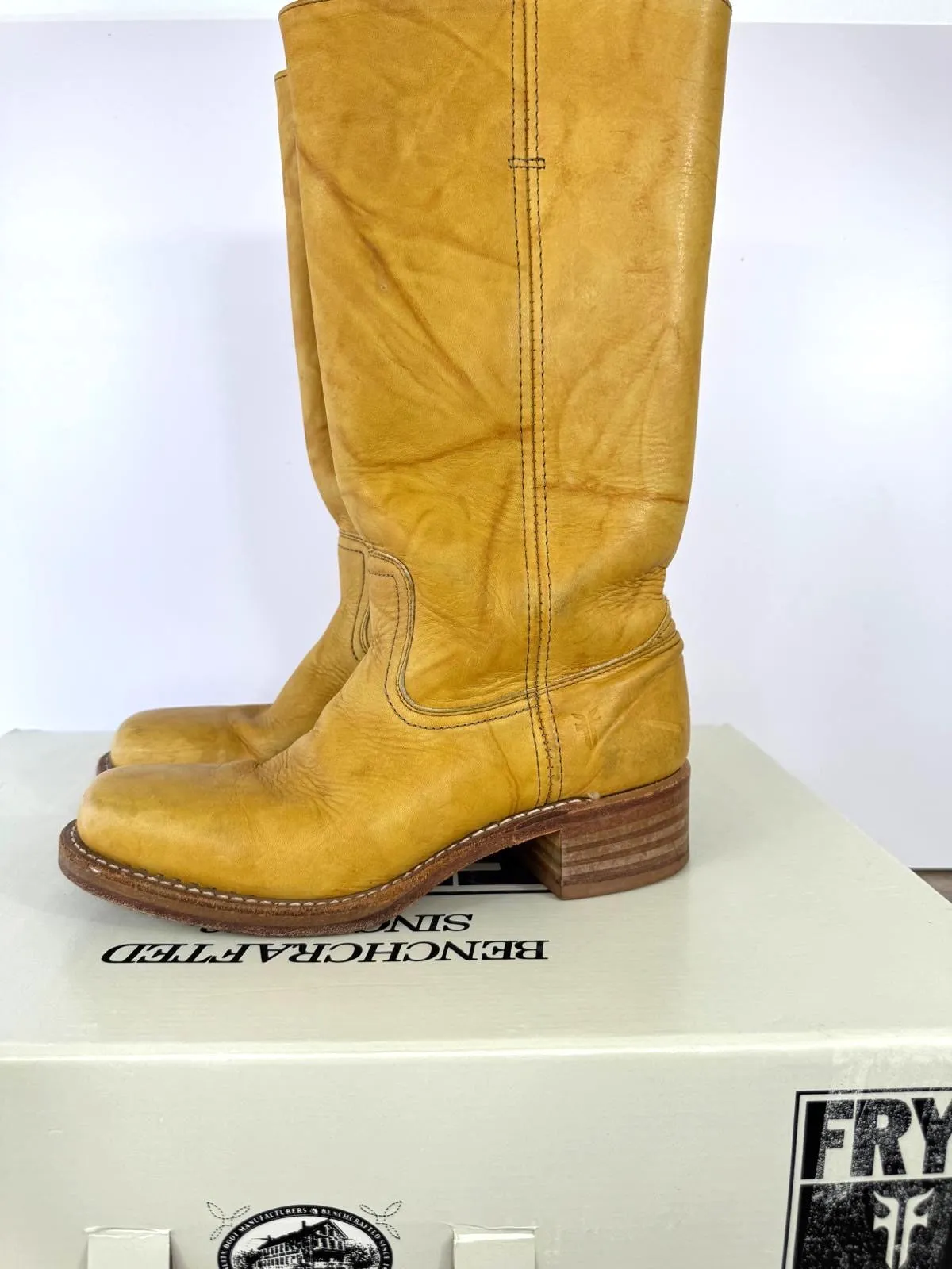 FRYE 12R CAMPUS BANANA RIDING BOOTS