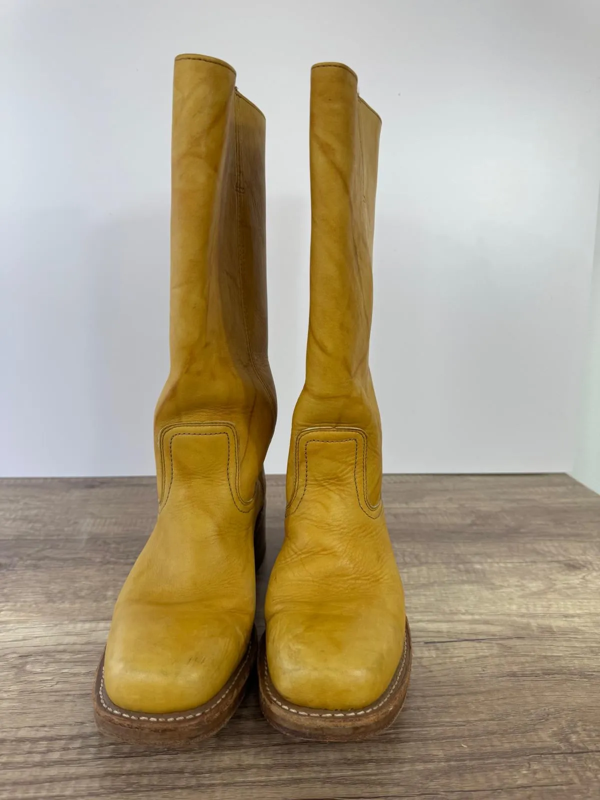 FRYE 12R CAMPUS BANANA RIDING BOOTS