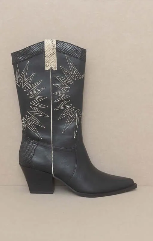 Halle Paneled Cowboy Boots