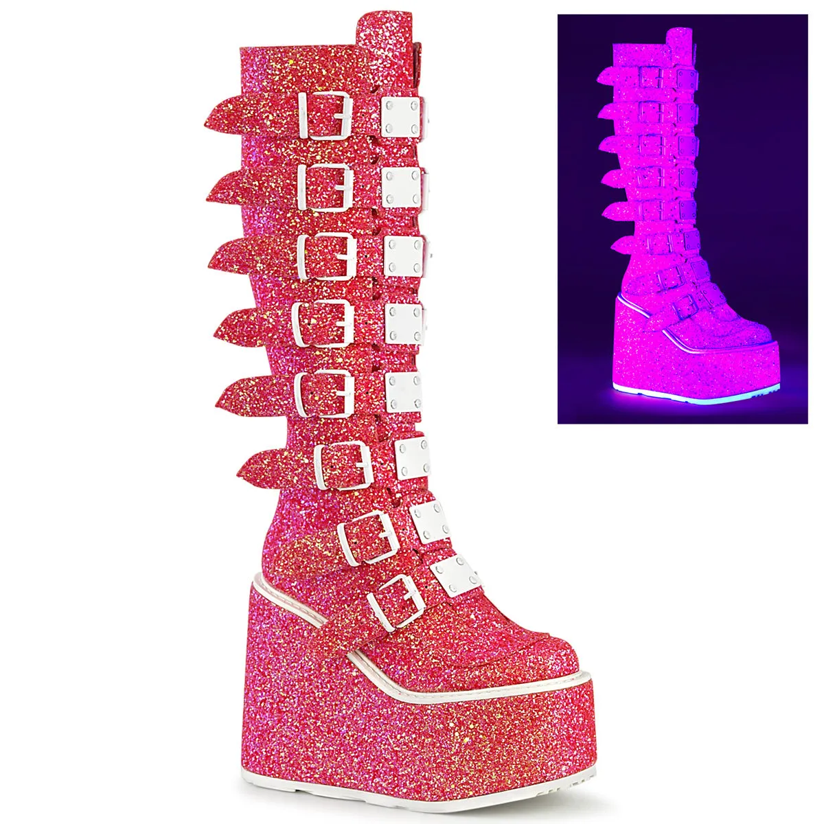 SWING-815UV Demoniacult Alternative Footwear Women's Knee High Boots
